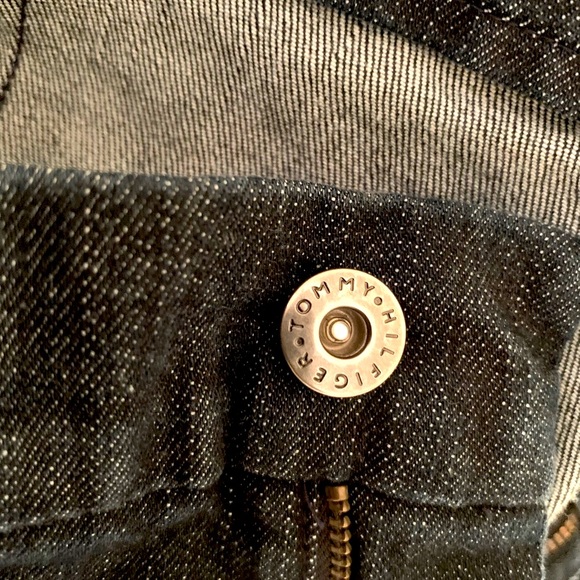 Tommy Hilfiger trendy wide leg high rise women jeans dark blue like black US 31 - Picture 11 of 16